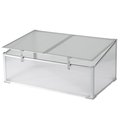 Gardenised Mini Greenhouse Flower Box, Plant Protector Garden Pot with Single Sided Roof QI003907